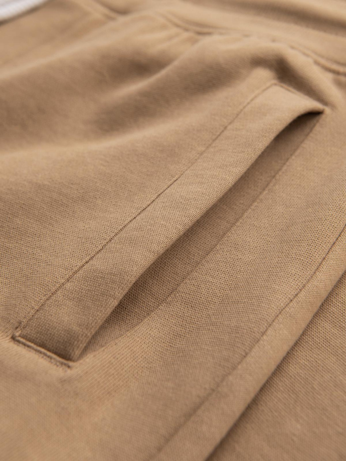 Men's sweatpants with unlined leg - brown V2 OM-PABS-0206