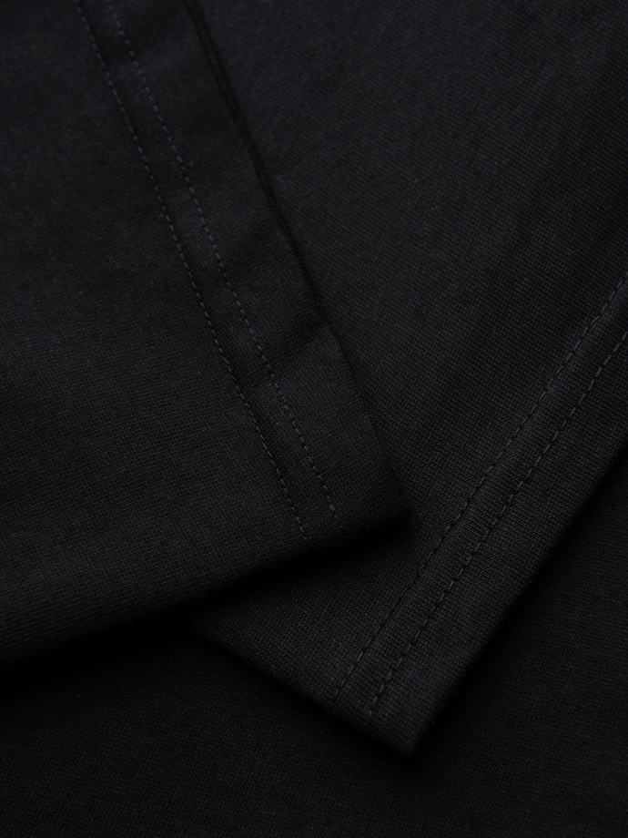 Men's cotton T-shirt with sequin wing motif on back - black V1 OM-TSCT-0289