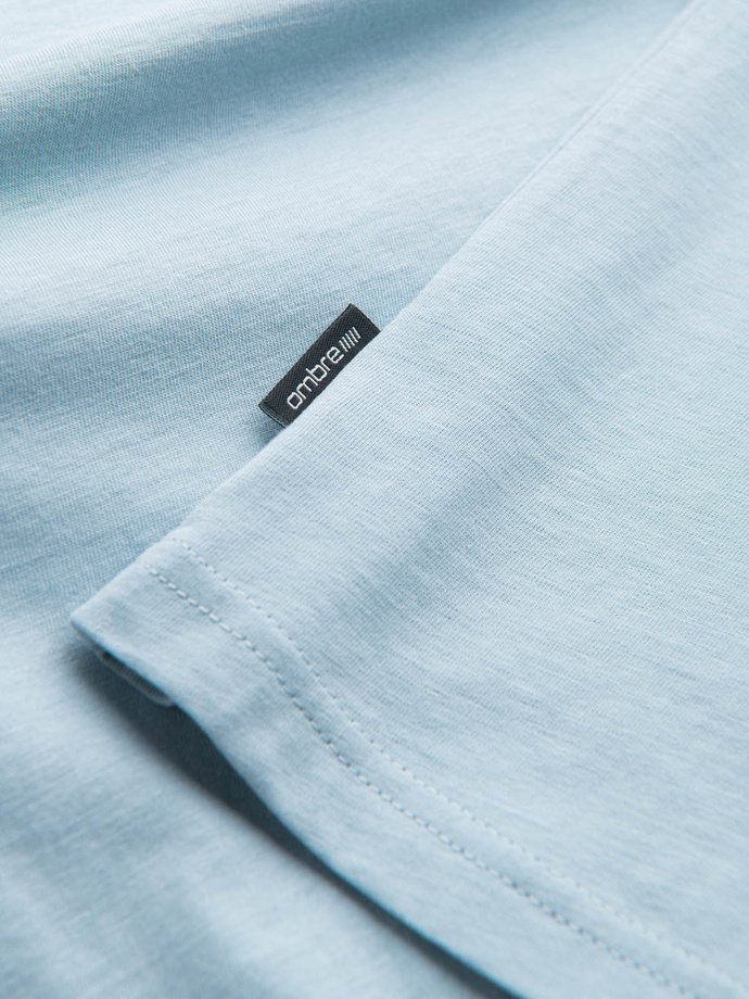 BASIC men's classic cotton T-shirt - light blue V19 OM-TSBS-0146