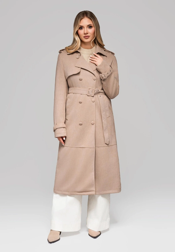 Women's trench coat LARICA OW-COLC-0107 v2 - beige