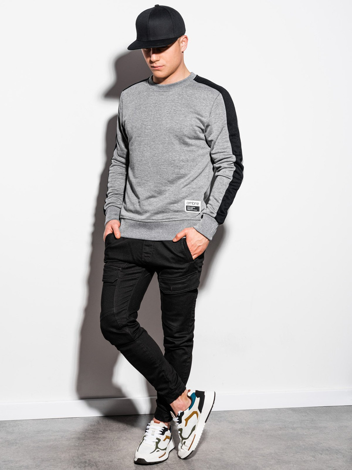 Men's hoodless sweatshirt OM-SSNZ-22FW-010 - V1 grey