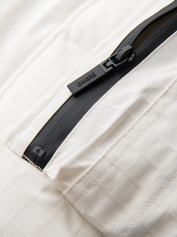 Outdoor long men's parka jacket - white V1 OM-JALJ-0201