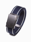 Men's two-tone parchment belt - navy blue A028 