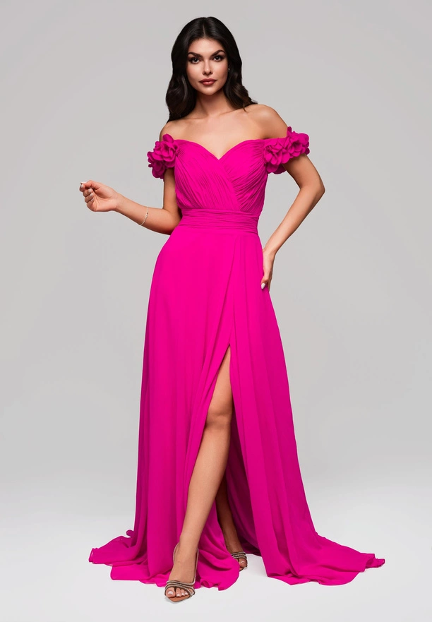 Evening dress LA-OM-DLR141 - fuchsia