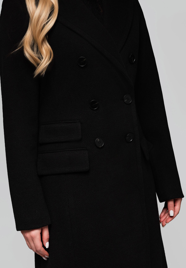 Women's double-breasted fitted coat LARICA OW-COLC-0108 v2 - black