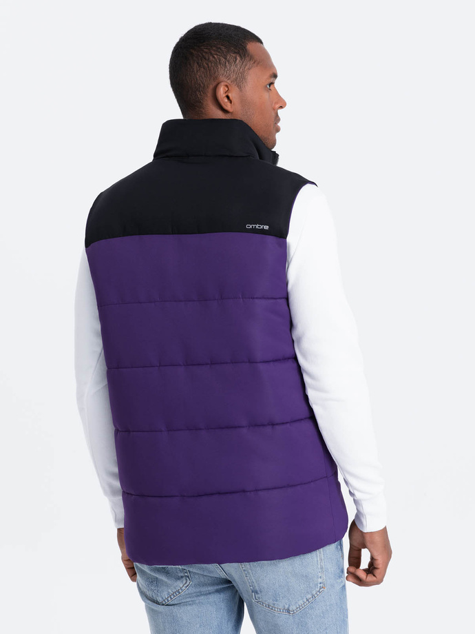 MEN'S QUILTED SLEEVELESS V63 - PURPLE