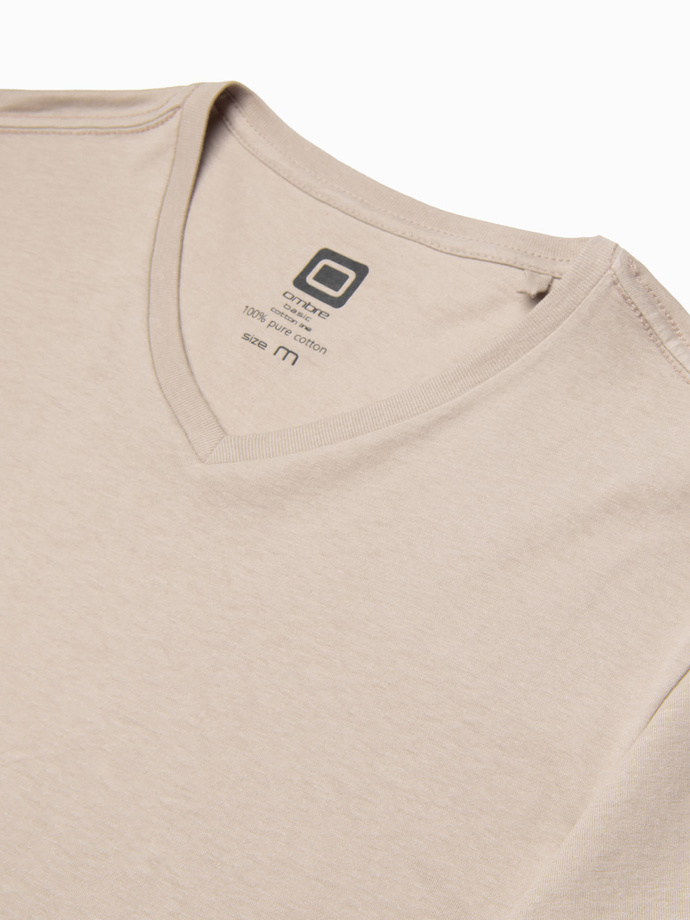 Men's classic BASIC v-neck T-shirt - sand V5 S1369