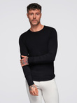 Classic men's sweater with round neckline - black V2 OM-SWBS-0106
