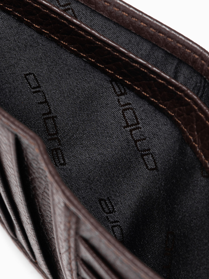 Portfel męski skórzany - brązowy A608