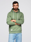 Men's BASIC kangaroo sweatshirt with hood - green V3 B1674