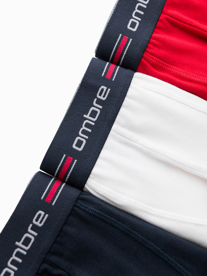 Klasyczne dopasowane męskie bokserki z gumką w paski – 3 pak mix OM-UNBO-0109