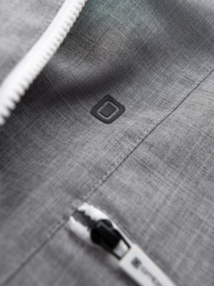 Lekka sportowa męska kurtka z polarową podszewką – szara V3 OM-JANP-0136