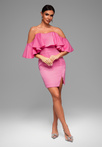 LA-OM-DLR083 Regular Fit raspberry evening dress