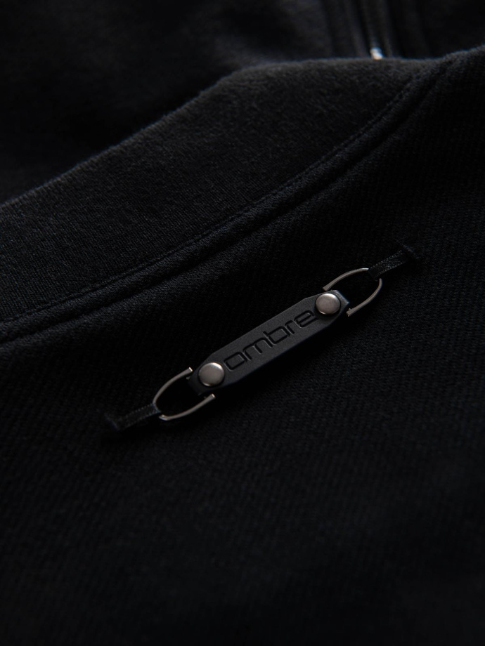 Kurtka bomberka męska z raglanowym rękawem – czarna V1 OM-JANP-0159