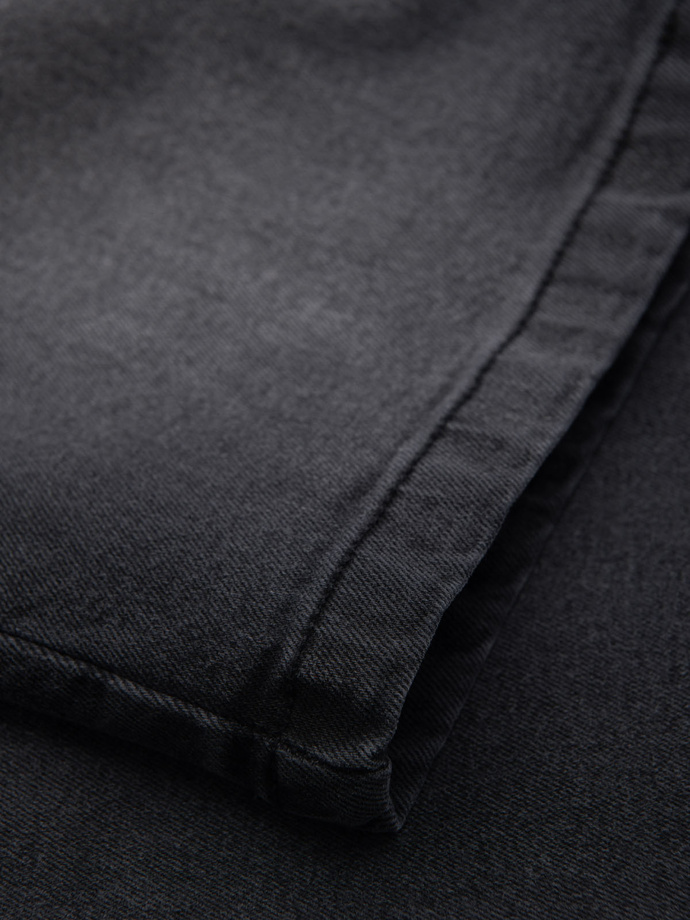 Men's classic cut denim shorts - black V4 OM-SRDS-0171