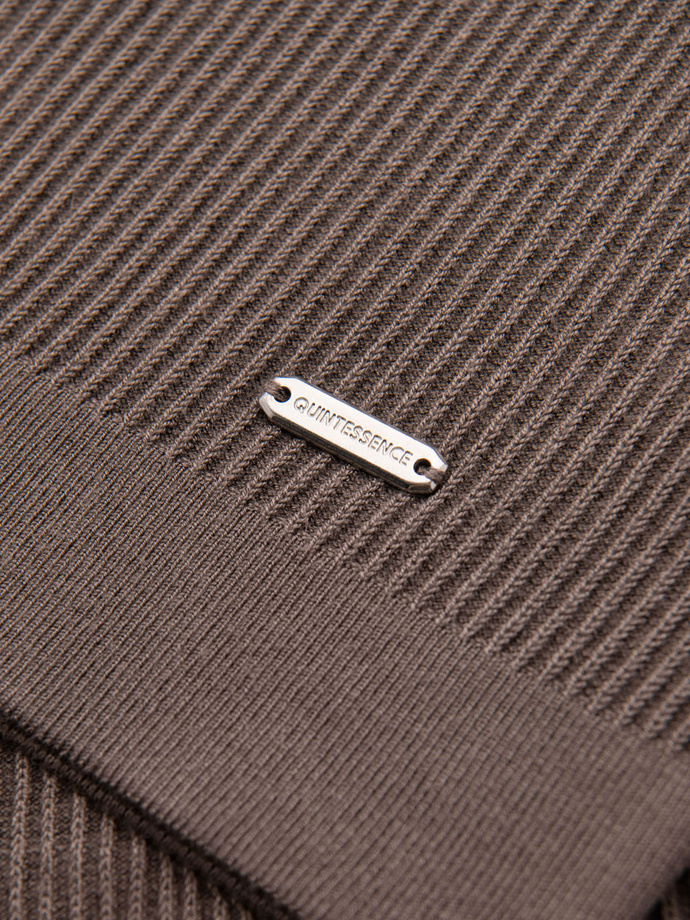 Męska koszulka polo bez guzików z otwartym kołnierzykiem – popielata V4 OM-POSS-0160