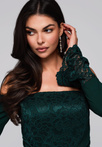 Evening dress LA-OM-DLR243 - bottle green