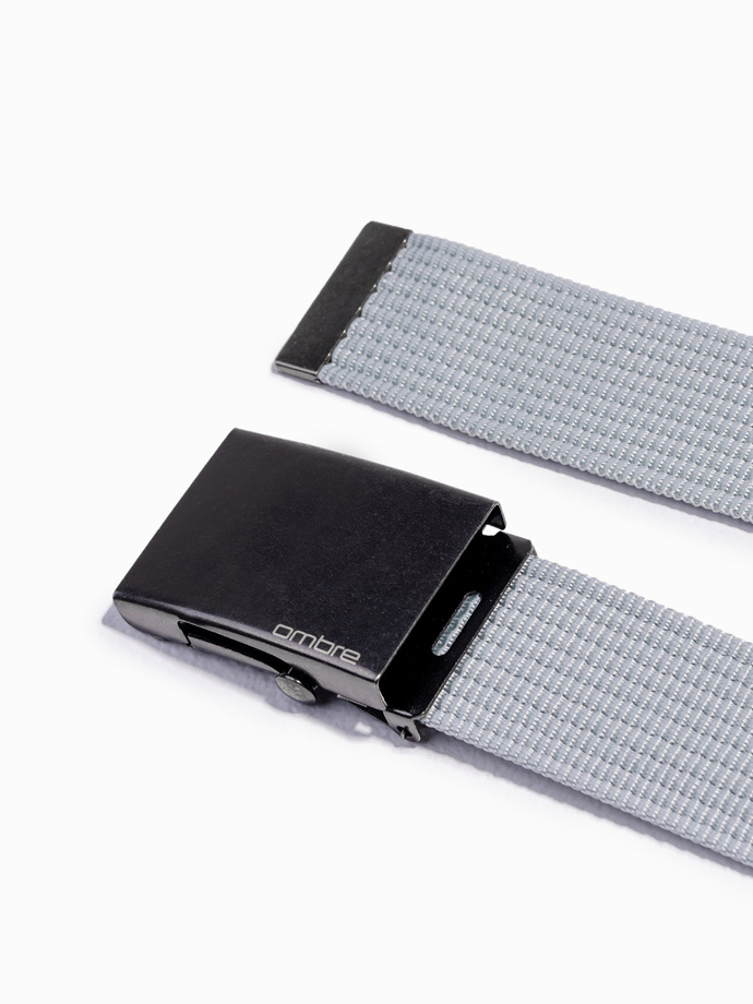 Men's belt with metal buckle - grey A376