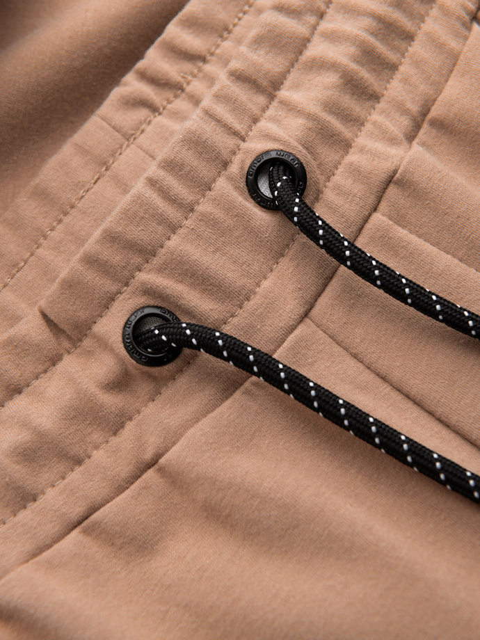 Men's sweatpants with logo - brown V3 OM-PASK-0167