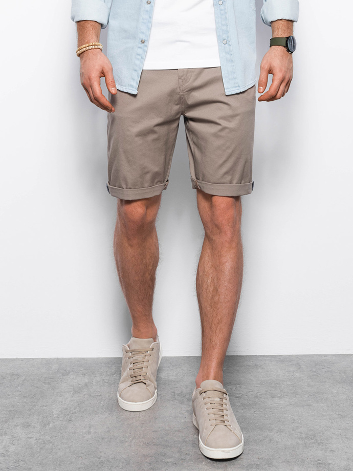 Men's chino shorts - dark beige V8 w243