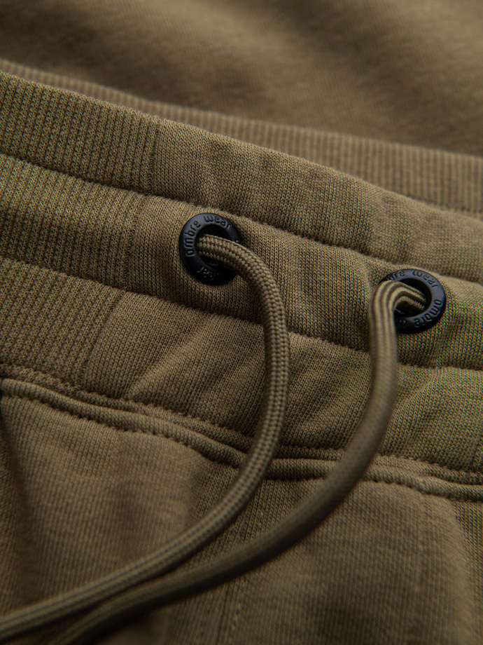 Men's pre-knee BASIC sweat shorts - olive V2 OM-SRBS-0149