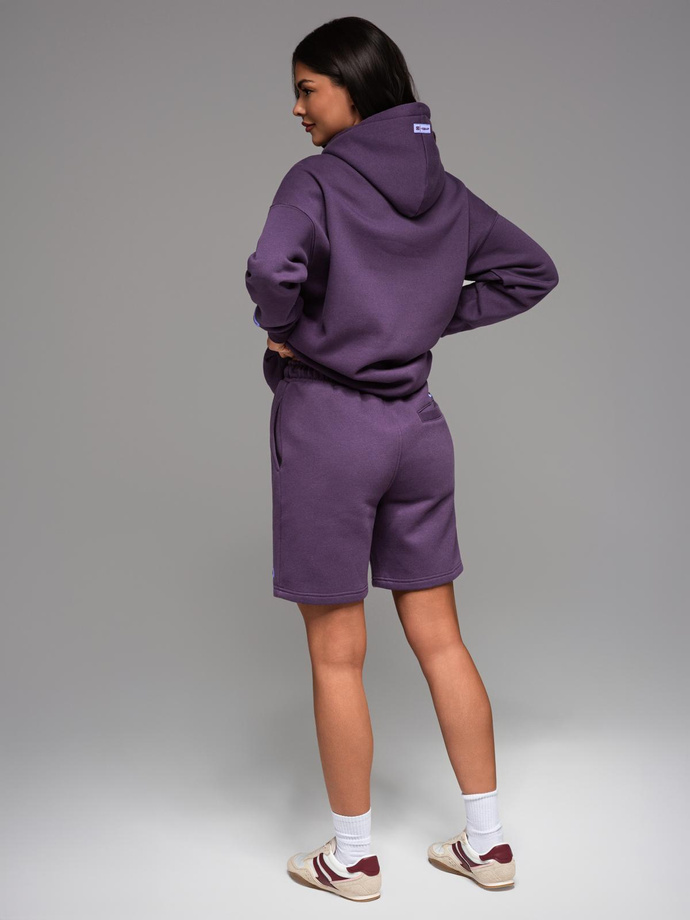 Unisex sweat shorts with drawstring waistband - purple V13 OU-SRBC-0101