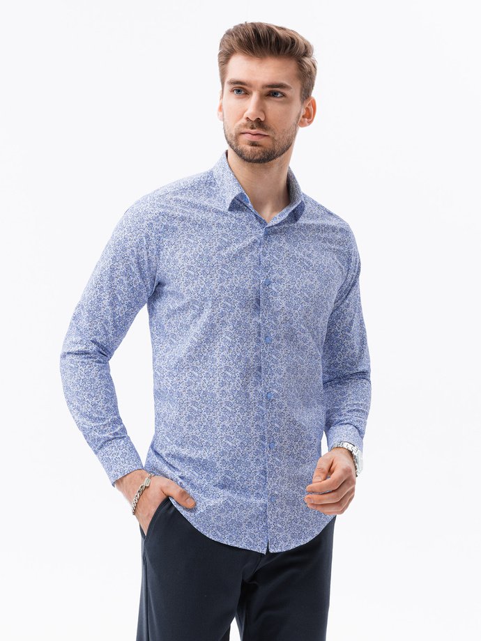 Koszula męska we wzór paisley REGULAR FIT - biała K615