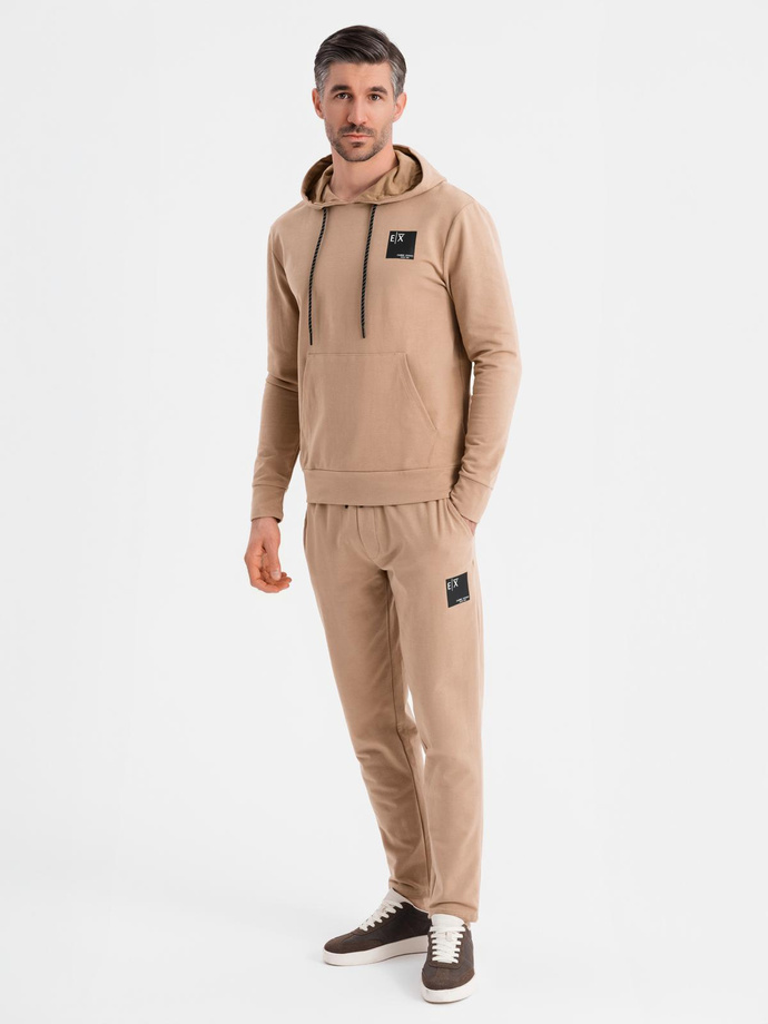 Men's sweatshirt set hoodie + sweatpants - brown V3 Z107