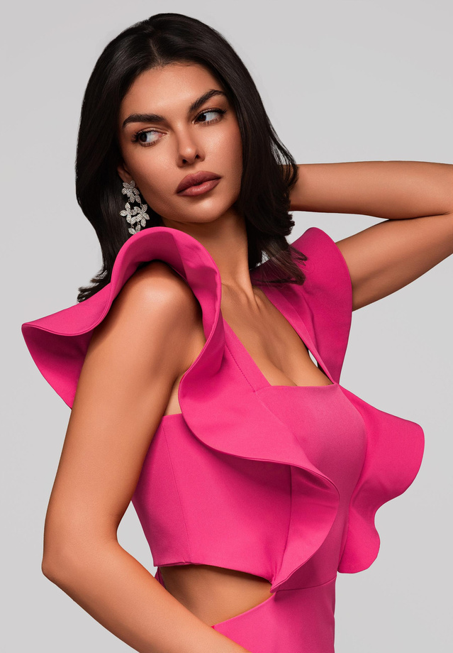 Evening dress LA-OM-DLR152 - fuchsia