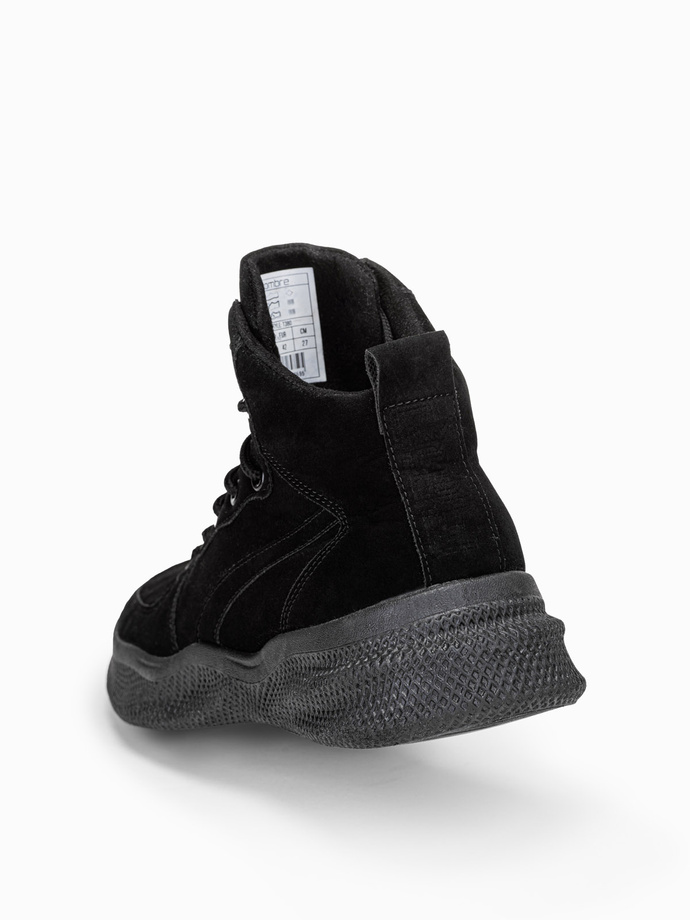 Buty męskie sneakersy wysokie - czarne V3 T380