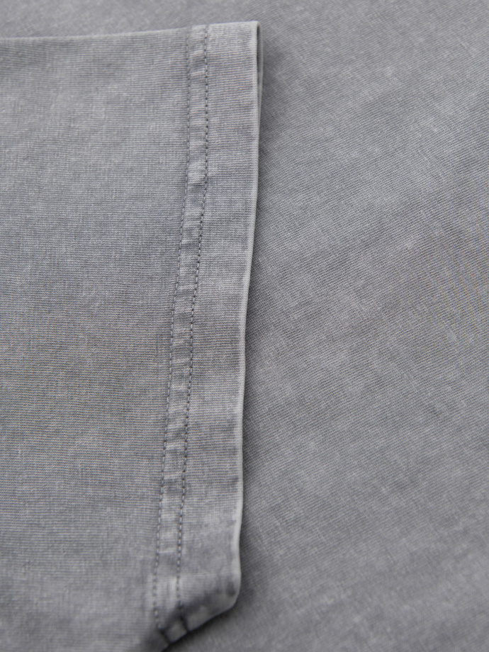 Cotton t-shirt printed on chest and back - gray V1 OM-TSWT-0201