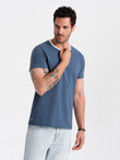 Men's T-shirt with raw finish - dark blue V3 OM-TSCT-22SS-004