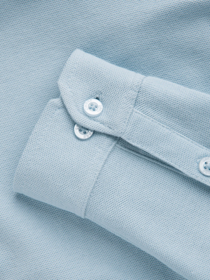 Men's long sleeve knit shirt - blue V3 K542