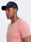 BASIC men's classic cotton tee-shirt with a v-neck - pink V7 OM-TSBS-0145