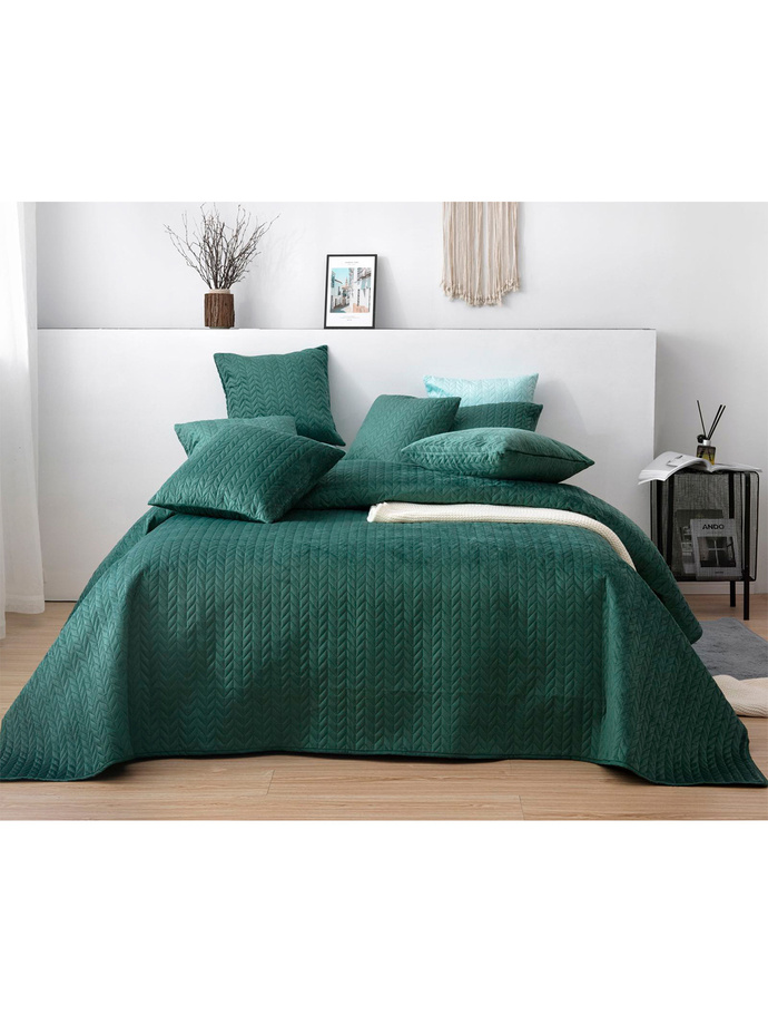 Quilted bedspread Moxie A544 - dark green