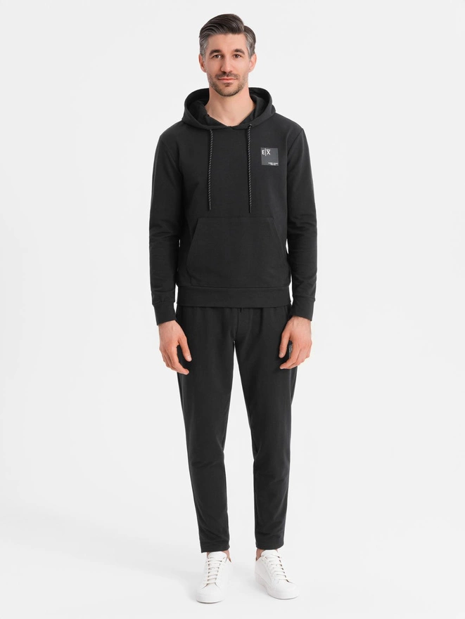 Men's sweatshirt set hoodie + sweatpants - black V1 Z107