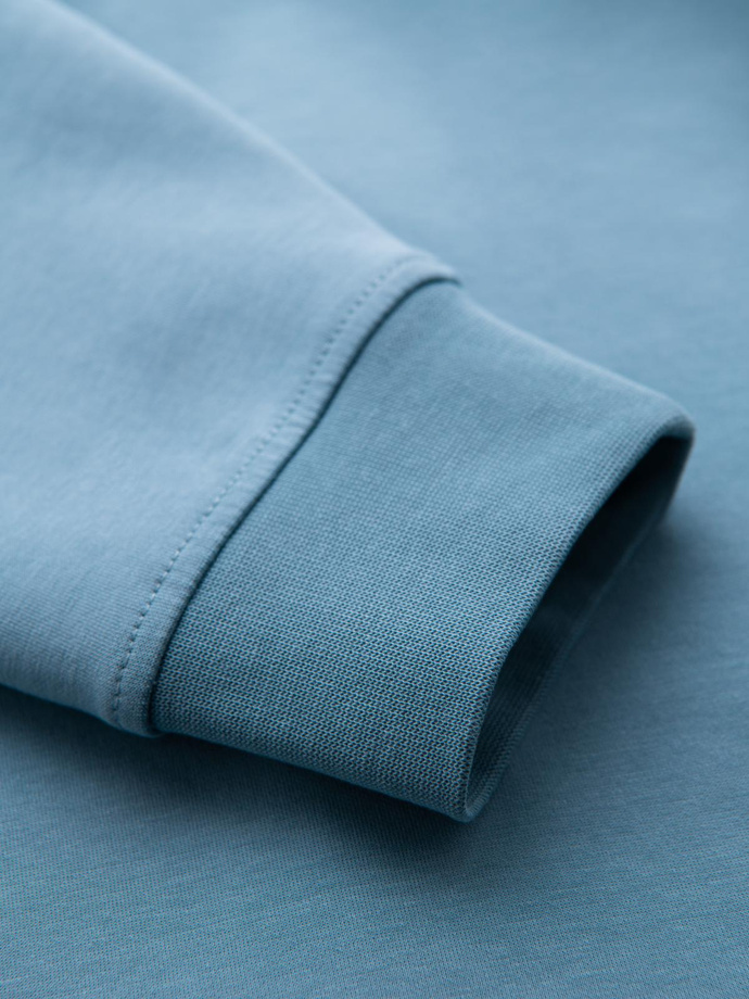 Rozpinana dresowa bluza hoodie w stylu streetwearowym – jasnoniebieska V4 OM-SSZP-0213