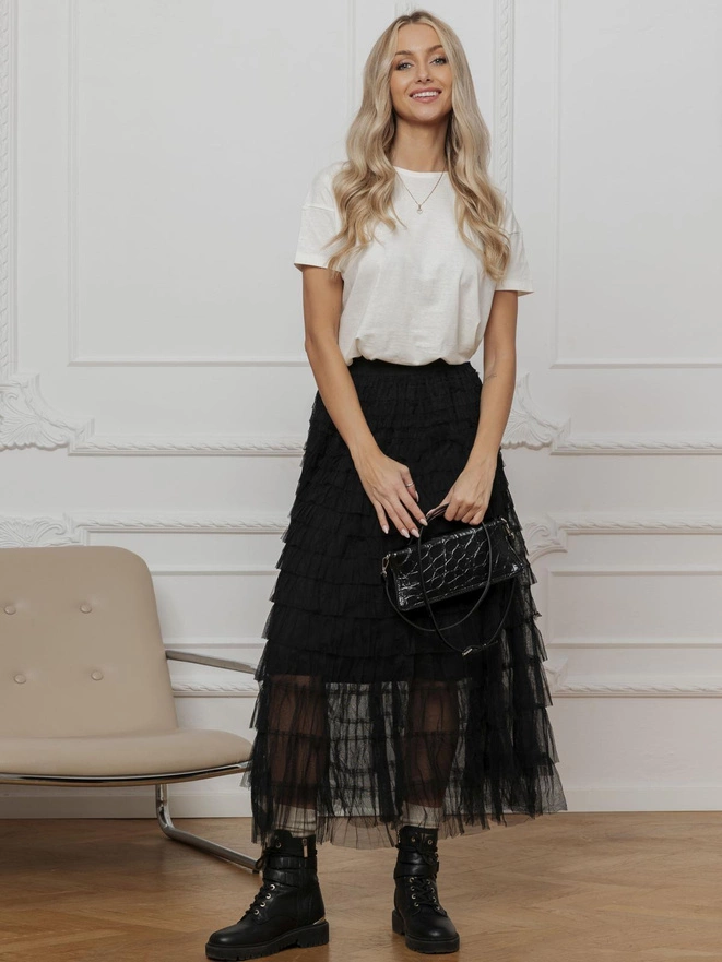 Spódnica damska GLR018 - czarny