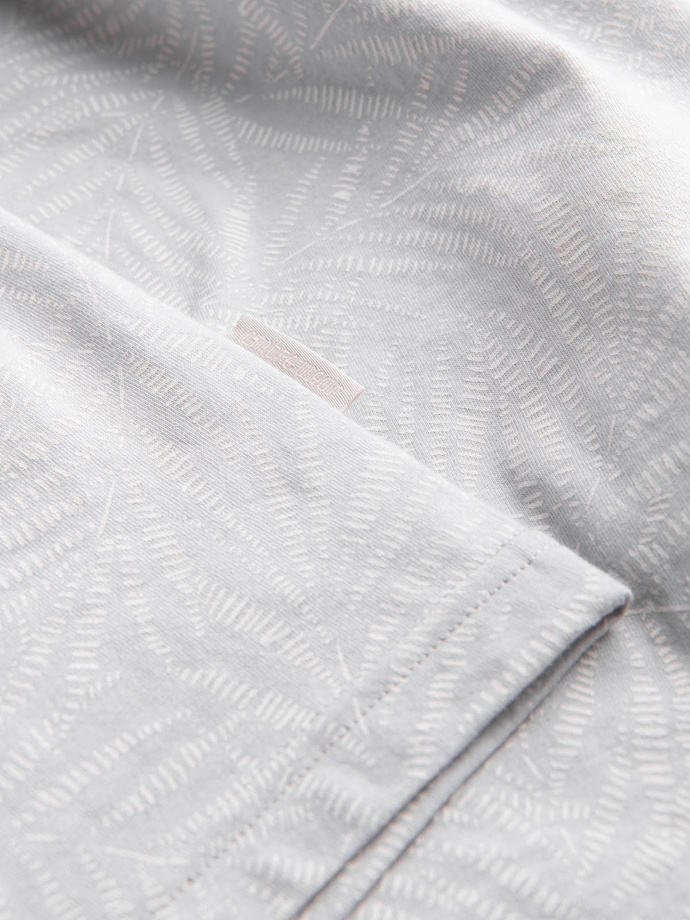 Men's fulllprint t-shirt in palm leaves - grey V2 OM-TSFP-0182