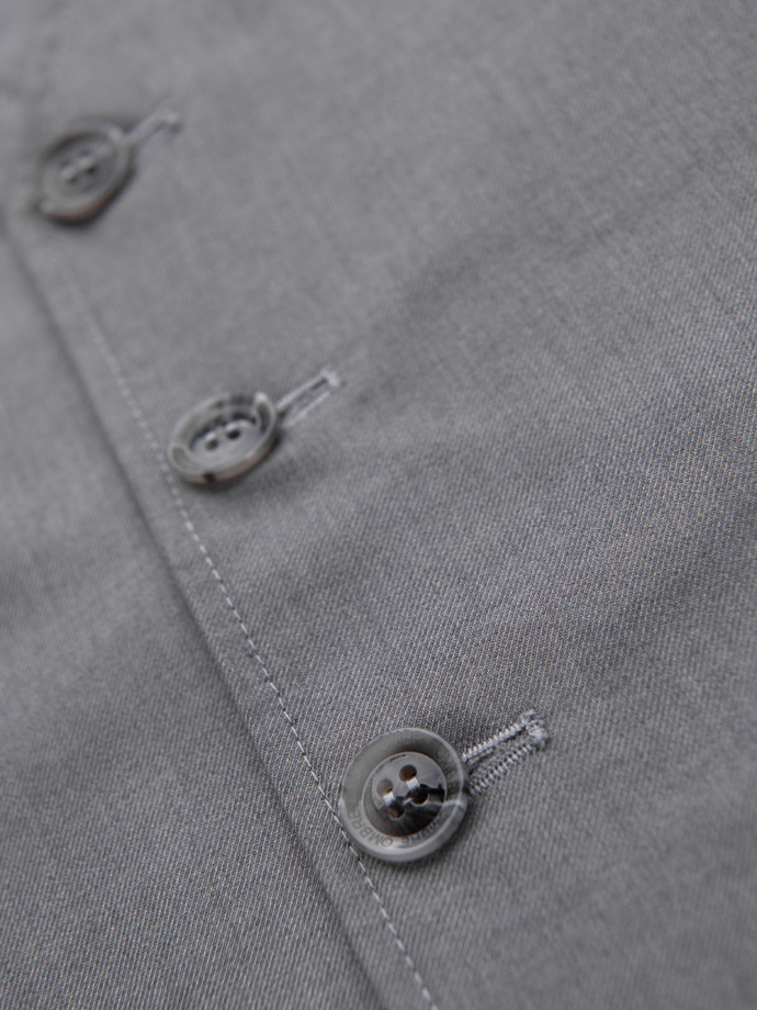Fitted men's vest with rayon and marbled buttons - grey V3 OM-BLZV-0112