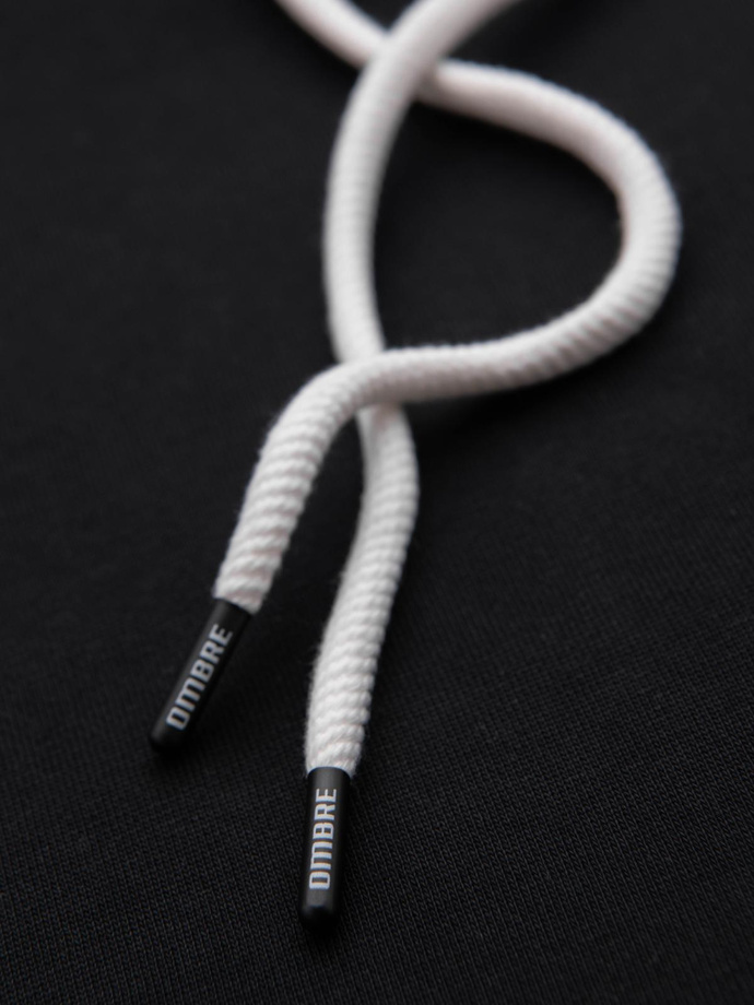 Bluza męska dresowa BASIC kangurka z kapturem - czarna V5 B1674