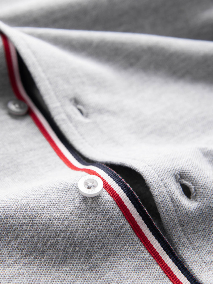 Men's cotton SLIM FIT shirt with collared collared shirt - grey V5 OM-SHCS-0178