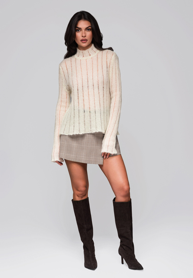 Women's turtleneck LW-SWTN-0112 - ecru