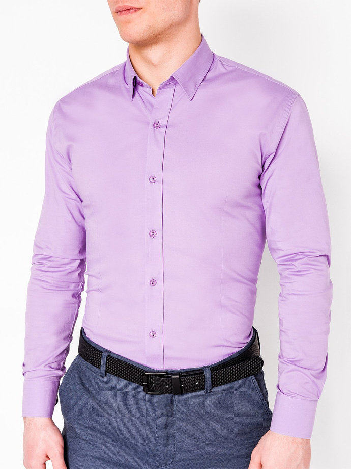 Men's elegant shirt with long sleeves K219 - lilac