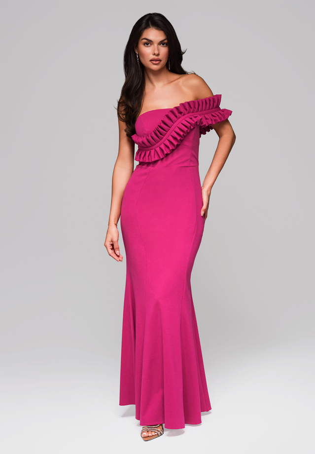 Evening dress LA-OM-DLR219 - dark fuchsia