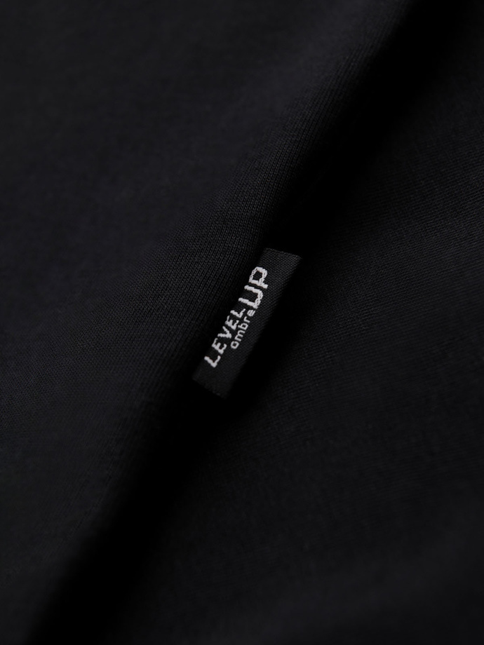 Men's cotton t-shirt with pocket print - black V1 OM-TSPT-0154