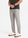 Men's REGULAR FIT chino pants with elastic waistband - gray-beige V1 OM-PACP-0157