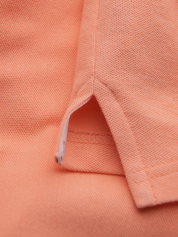 Men's BASIC single color pique knit polo shirt - peach V19 OM-POBS-0100