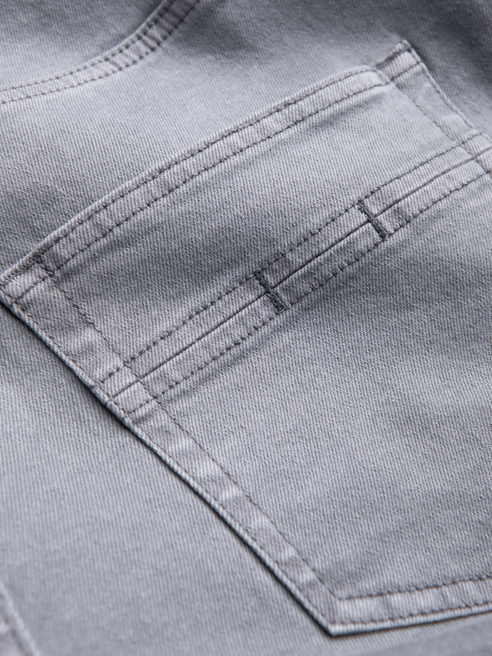Spodnie męskie jeansowe bez przetarć SLIM FIT - szare V1 OM-PADP-0148