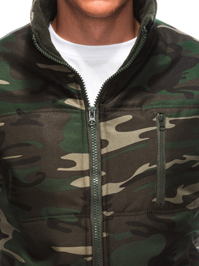 Men's quilted vest V62 - green/camo